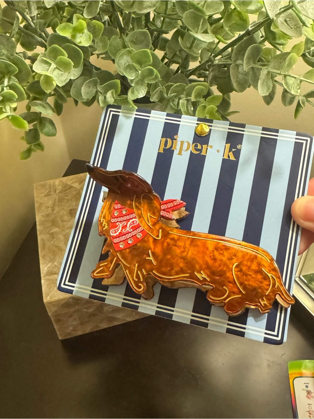 Dachshund with Bandana Hair Clip